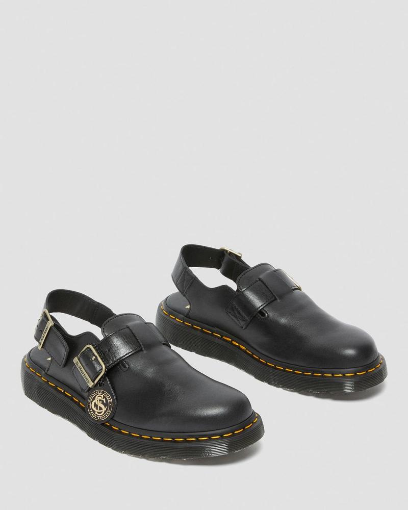 Dr Martens Jorge Made in England Leren Slingbacks Sandalen Met Riem Heren Zwart | NL 168QMA